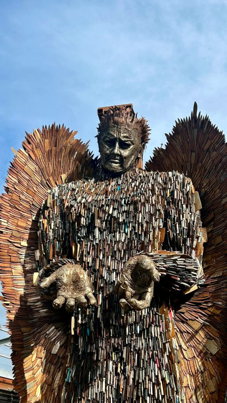 the knife angel  statue in Edinburgh
