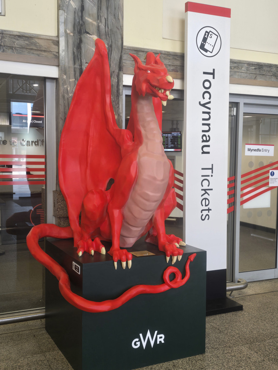 Some Unique and Interesting Sculptures at Cardiff Central Train Station and Swansea yesterday on my day out